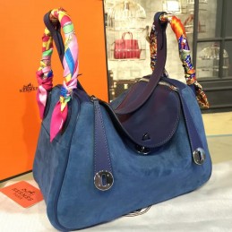 Replica Hermes Navy Blue Lindy 30 Bag Twilly Handle