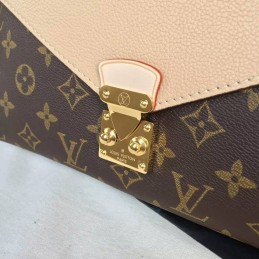 Replica Louis Vuitton Brown Monogram Beige Flap Pallas Chain BB
