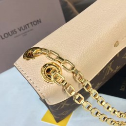Replica Louis Vuitton Brown Monogram Beige Flap Pallas Chain BB