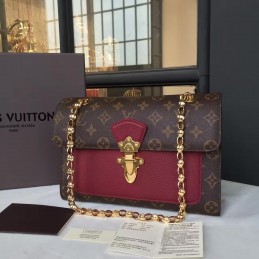 Replica Louis Vuitton Brown Monogram Burgundy Flap Victoire