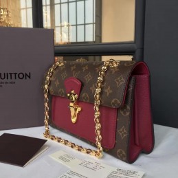 Replica Louis Vuitton Brown Monogram Burgundy Flap Victoire