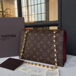 Replica Louis Vuitton Brown Monogram Burgundy Flap Victoire