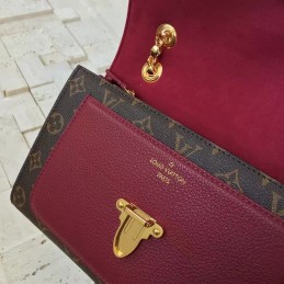 Replica Louis Vuitton Brown Monogram Burgundy Flap Victoire