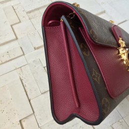 Replica Louis Vuitton Brown Monogram Burgundy Flap Victoire