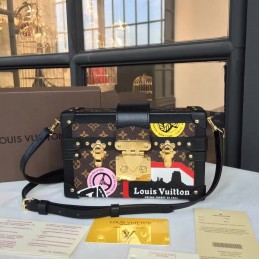 Replica Louis Vuitton Black Multicolor Graphic Petite Malle