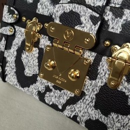 Replica Louis Vuitton Black White Floral Graphic Petite Malle