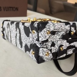Replica Louis Vuitton Black White Floral Graphic Petite Malle