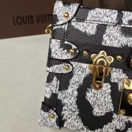 Replica Louis Vuitton Black White Floral Graphic Petite Malle