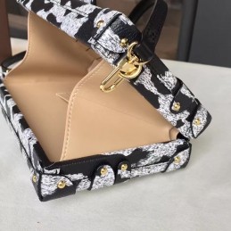 Replica Louis Vuitton Black White Floral Graphic Petite Malle