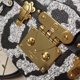 Replica Louis Vuitton Black White Floral Graphic Petite Malle