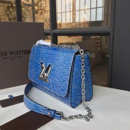 Replica Louis Vuitton Blue Textured Twist MM