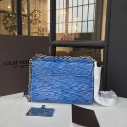 Replica Louis Vuitton Blue Textured Twist MM