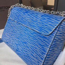 Replica Louis Vuitton Blue Textured Twist MM