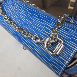 Replica Louis Vuitton Blue Textured Twist MM
