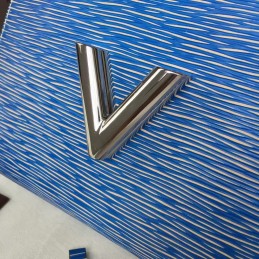 Replica Louis Vuitton Blue Textured Twist MM