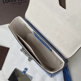 Replica Louis Vuitton Blue Textured Twist MM