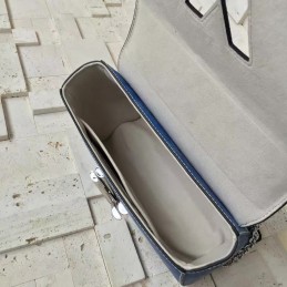 Replica Louis Vuitton Blue Textured Twist MM