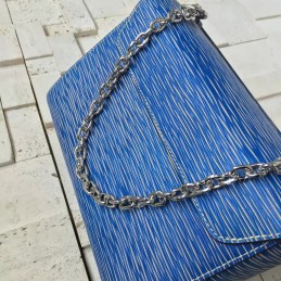 Replica Louis Vuitton Blue Textured Twist MM