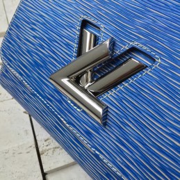 Replica Louis Vuitton Blue Textured Twist MM