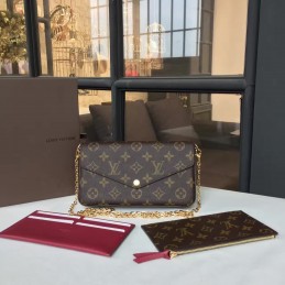 Replica Louis Vuitton Brown Monogram Felicie Pochette