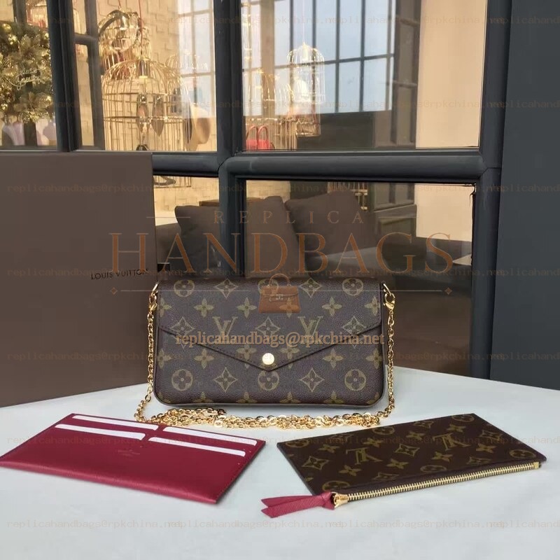 Replica Louis Vuitton Brown Monogram Felicie Pochette