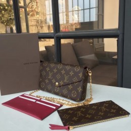 Replica Louis Vuitton Brown Monogram Felicie Pochette