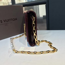 Replica Louis Vuitton Burgundy Patent Chain Louise GM