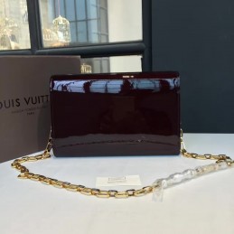 Replica Louis Vuitton Burgundy Patent Chain Louise GM