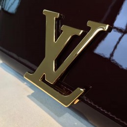 Replica Louis Vuitton Burgundy Patent Chain Louise GM