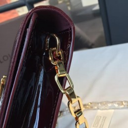 Replica Louis Vuitton Burgundy Patent Chain Louise GM
