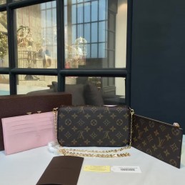 Replica Louis Vuitton Brown Monogram Patch Felicie Pochette