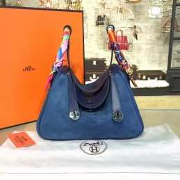 Replica Hermes Navy Blue Lindy 30 Bag Twilly Handle
