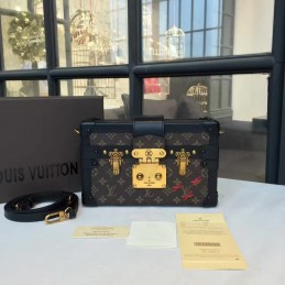 Replica Louis Vuitton Brown Monogram Red Graphic Petite Malle