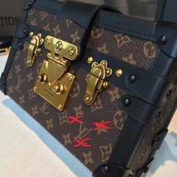 Replica Louis Vuitton Brown Monogram Red Graphic Petite Malle
