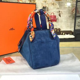 Replica Hermes Navy Blue Lindy 30 Bag Twilly Handle
