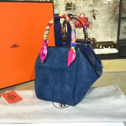 Replica Hermes Navy Blue Lindy 30 Bag Twilly Handle