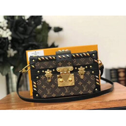 Replica Louis Vuitton Brown Monogram Studded Petite Malle