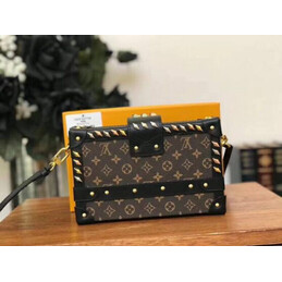 Replica Louis Vuitton Brown Monogram Studded Petite Malle