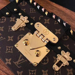 Replica Louis Vuitton Brown Monogram Studded Petite Malle