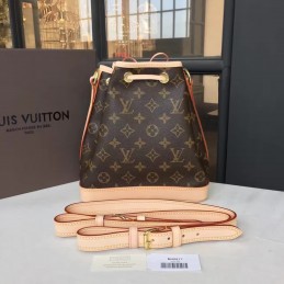 Replica Louis Vuitton Brown Monogram Pink Trim Noe BB