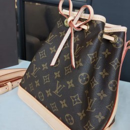 Replica Louis Vuitton Brown Monogram Pink Trim Noe BB