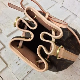 Replica Louis Vuitton Brown Monogram Pink Trim Noe BB
