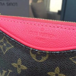 Replica Louis Vuitton Brown Monogram Red Trim Pallas Clutch - Style 2