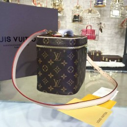 Replica Louis Vuitton Brown Monogram Pink Trim Nice Vanity Case