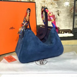 Replica Hermes Navy Blue Lindy 30 Bag Twilly Handle