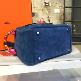 Replica Hermes Navy Blue Lindy 30 Bag Twilly Handle
