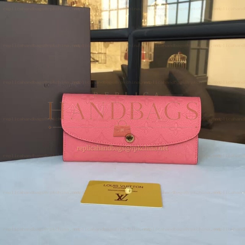 Replica Louis Vuitton Pink Embossed Monogram Emilie Wallet