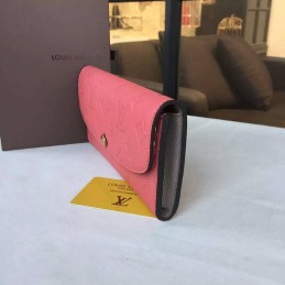 Replica Louis Vuitton Pink Embossed Monogram Emilie Wallet