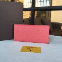 Replica Louis Vuitton Pink Embossed Monogram Emilie Wallet