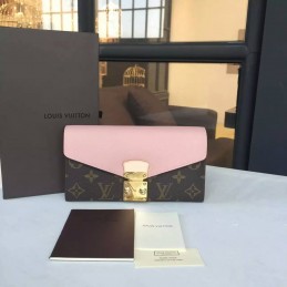 Replica Louis Vuitton Brown Monogram Pale Pink Pallas Wallet